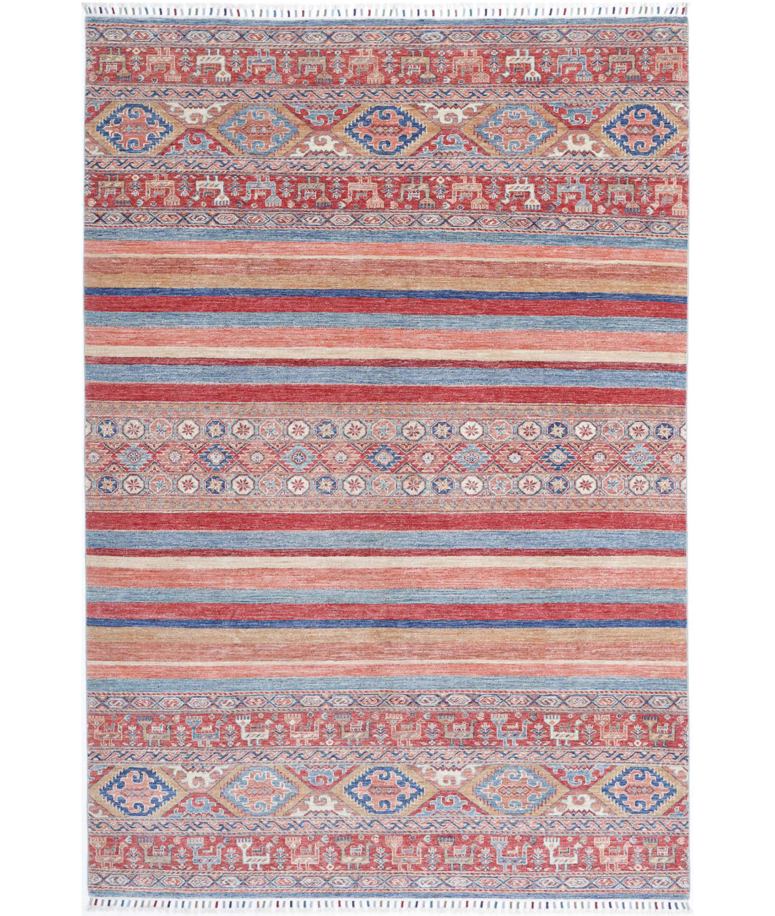 Hand Knotted Khurjeen Wool Rug - 6'7'' x 9'9'' 6'7'' x 9'9'' (198 X 293) / Multi / Multi
