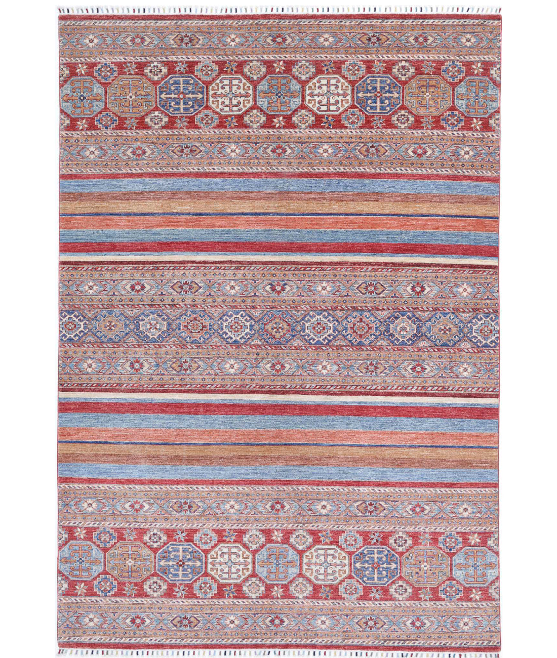 Hand Knotted Khurjeen Wool Rug - 6'6'' x 9'7'' 6'6'' x 9'7'' (195 X 288) / Multi / Red