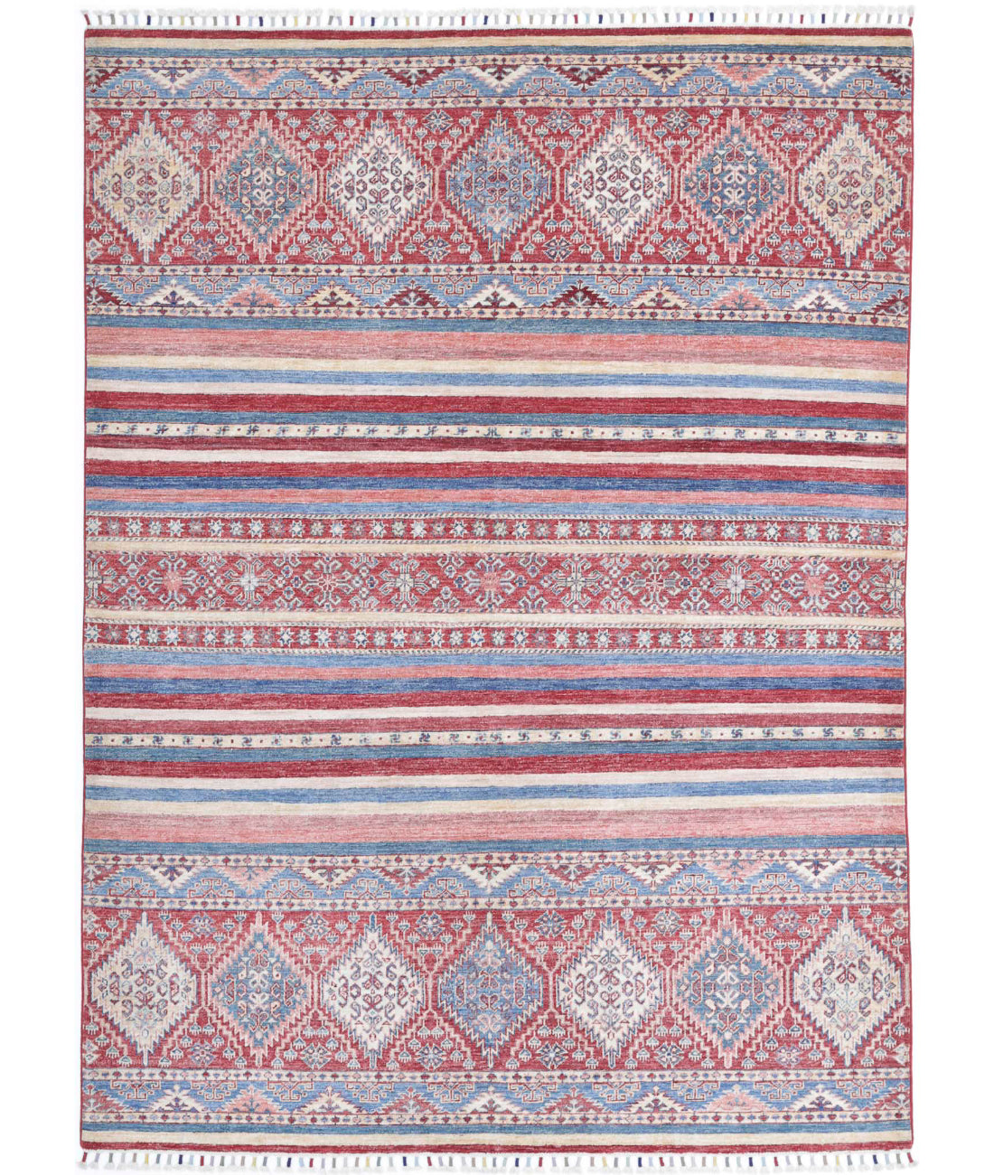 Hand Knotted Khurjeen Wool Rug - 5'8'' x 7'8'' 5'8'' x 7'8'' (170 X 230) / Multi / Red