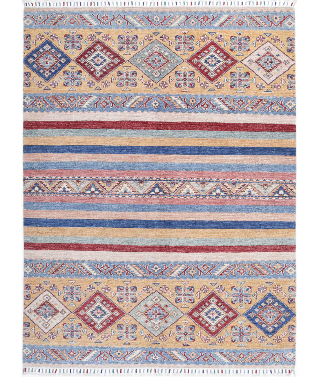 Hand Knotted Khurjeen Wool Rug - 5'8'' x 7'7'' 5'8'' x 7'7'' (170 X 228) / Multi / Blue