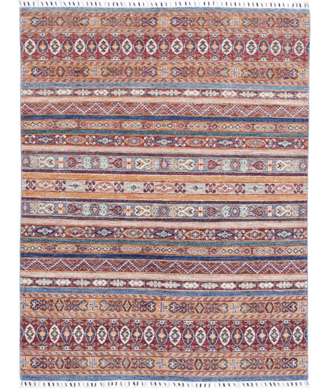Hand Knotted Khurjeen Wool Rug - 4'10'' x 6'2'' 4'10'' x 6'2'' (145 X 185) / Multi / Blue