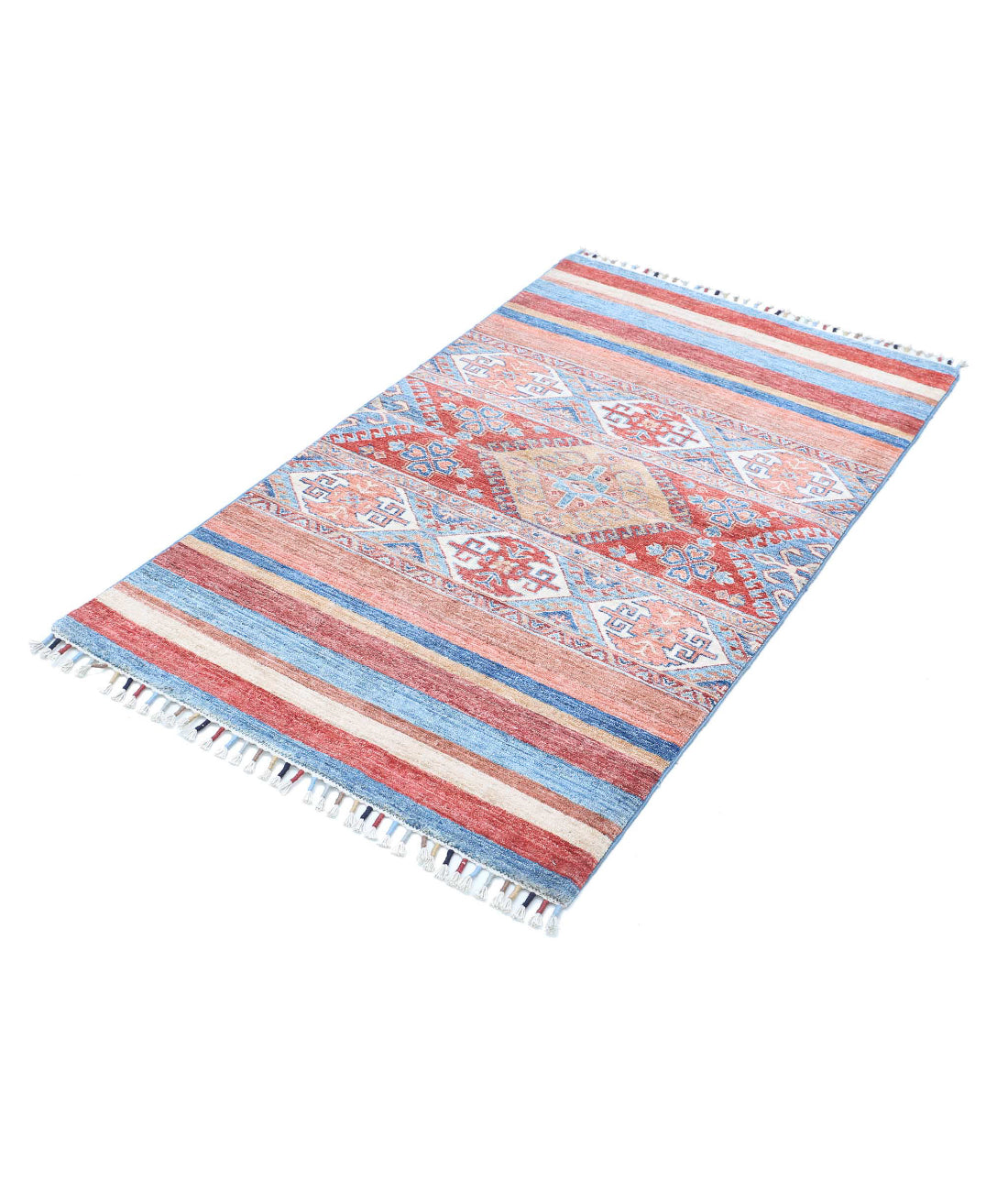 Hand Knotted Khurjeen Wool Rug - 2'11'' x 5'0'' 2'11'' x 5'0'' (88 X 150) / Multi / Multi