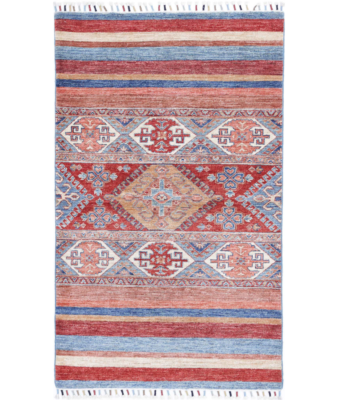 Hand Knotted Khurjeen Wool Rug - 2'11'' x 5'0''