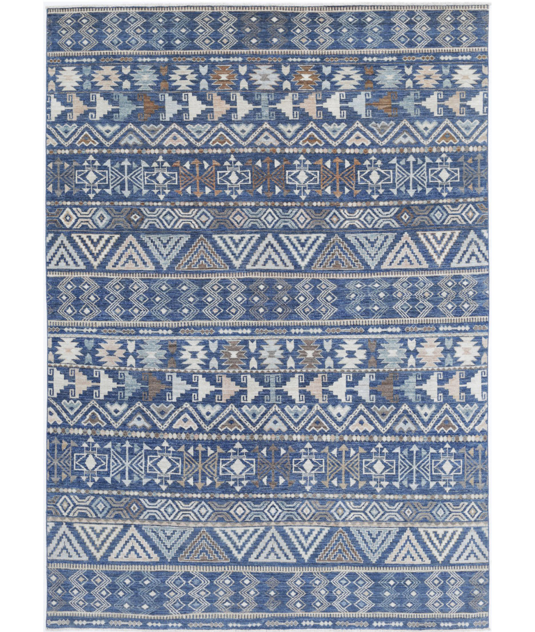 Hand Knotted Khurjeen Wool Rug - 6'9'' x 8'5''