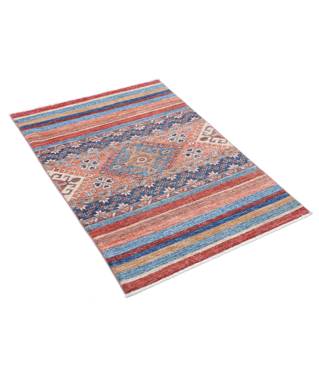 Hand Knotted Khurjeen Wool Rug - 2'9'' x 3'9'' 2'9'' x 3'9'' (83 X 113) / Multi / Multi