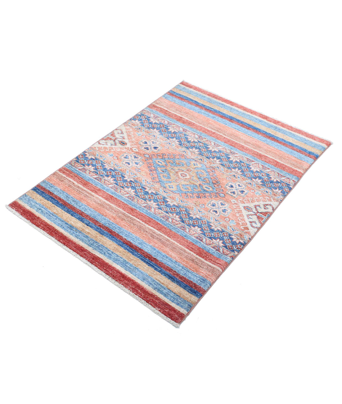 Hand Knotted Khurjeen Wool Rug - 2'9'' x 3'9'' 2'9'' x 3'9'' (83 X 113) / Multi / Multi