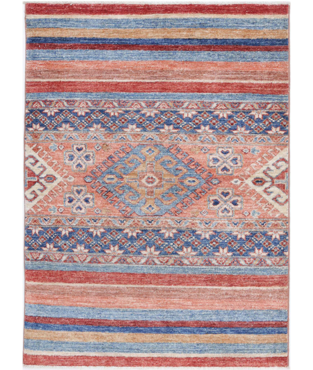 Hand Knotted Khurjeen Wool Rug - 2'9'' x 3'9'' 2'9'' x 3'9'' (83 X 113) / Multi / Multi