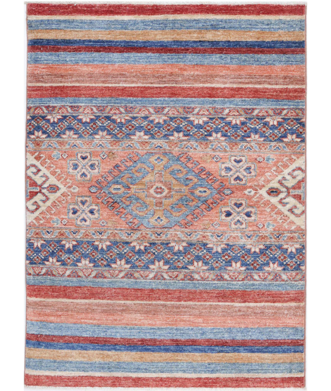 Hand Knotted Khurjeen Wool Rug - 2'9'' x 3'9''