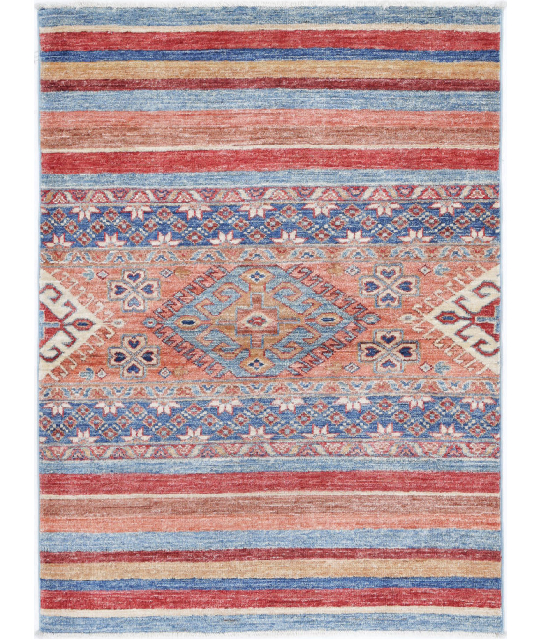 Hand Knotted Khurjeen Wool Rug - 2&#39;9&#39;&#39; x 3&#39;8&#39;&#39; 2&#39;9&#39;&#39; x 3&#39;8&#39;&#39; (83 X 110) / Multi / Multi