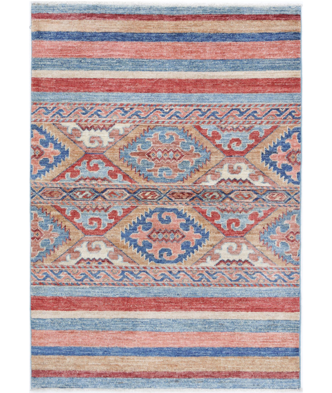 Hand Knotted Khurjeen Wool Rug - 2'8'' x 3'10''