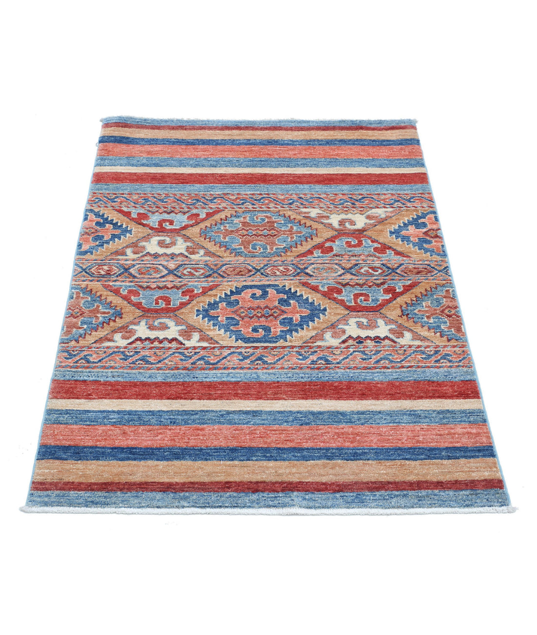 Alfombra de lana Khurjeen anudada a mano - 2'8'' x 3'10''