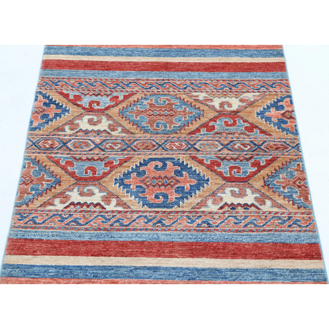 Alfombra de lana Khurjeen anudada a mano - 2'8'' x 3'10''