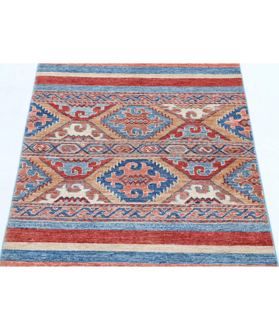 Alfombra de lana Khurjeen anudada a mano - 2'8'' x 3'10''
