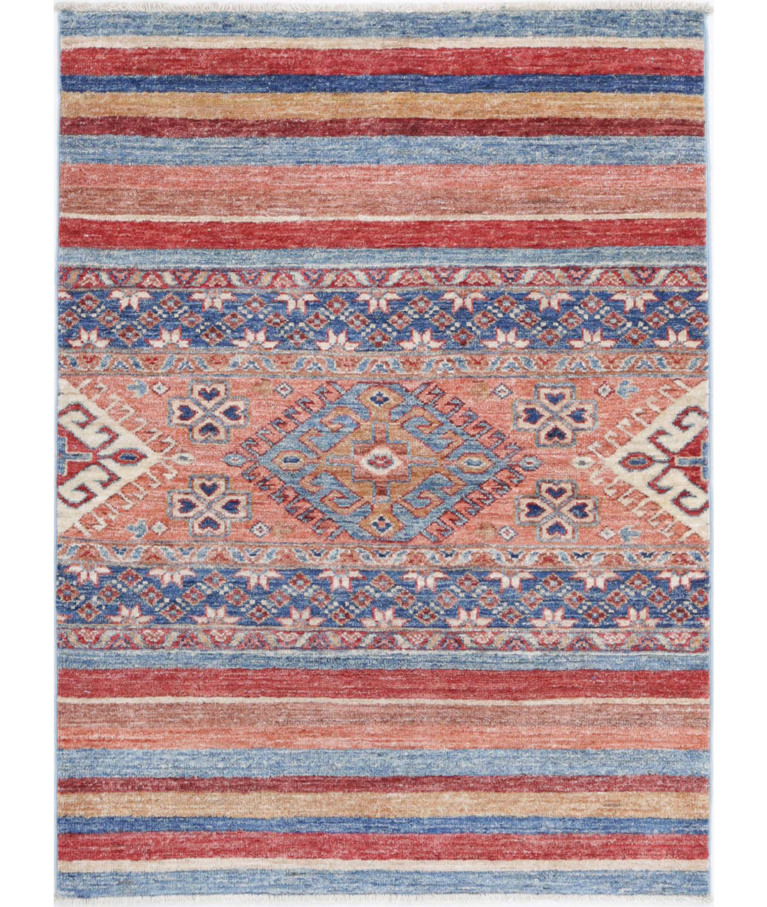 Hand Knotted Khurjeen Wool Rug - 2'8'' x 3'8''