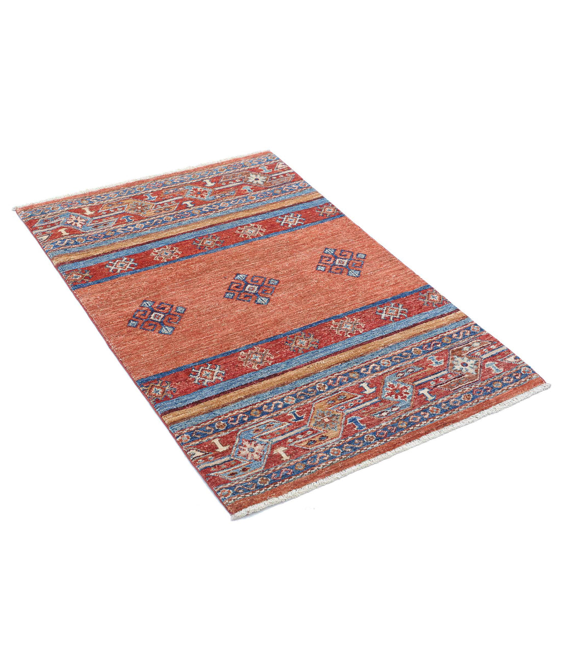 Hand Knotted Khurjeen Wool Rug - 2'7'' x 3'11'' 2'7'' x 3'11'' (78 X 118) / Multi / Multi