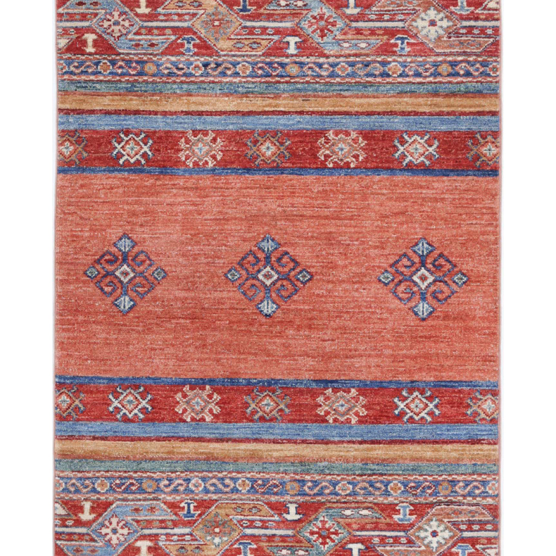 Alfombra de lana Khurjeen anudada a mano - 2'7'' x 3'11''