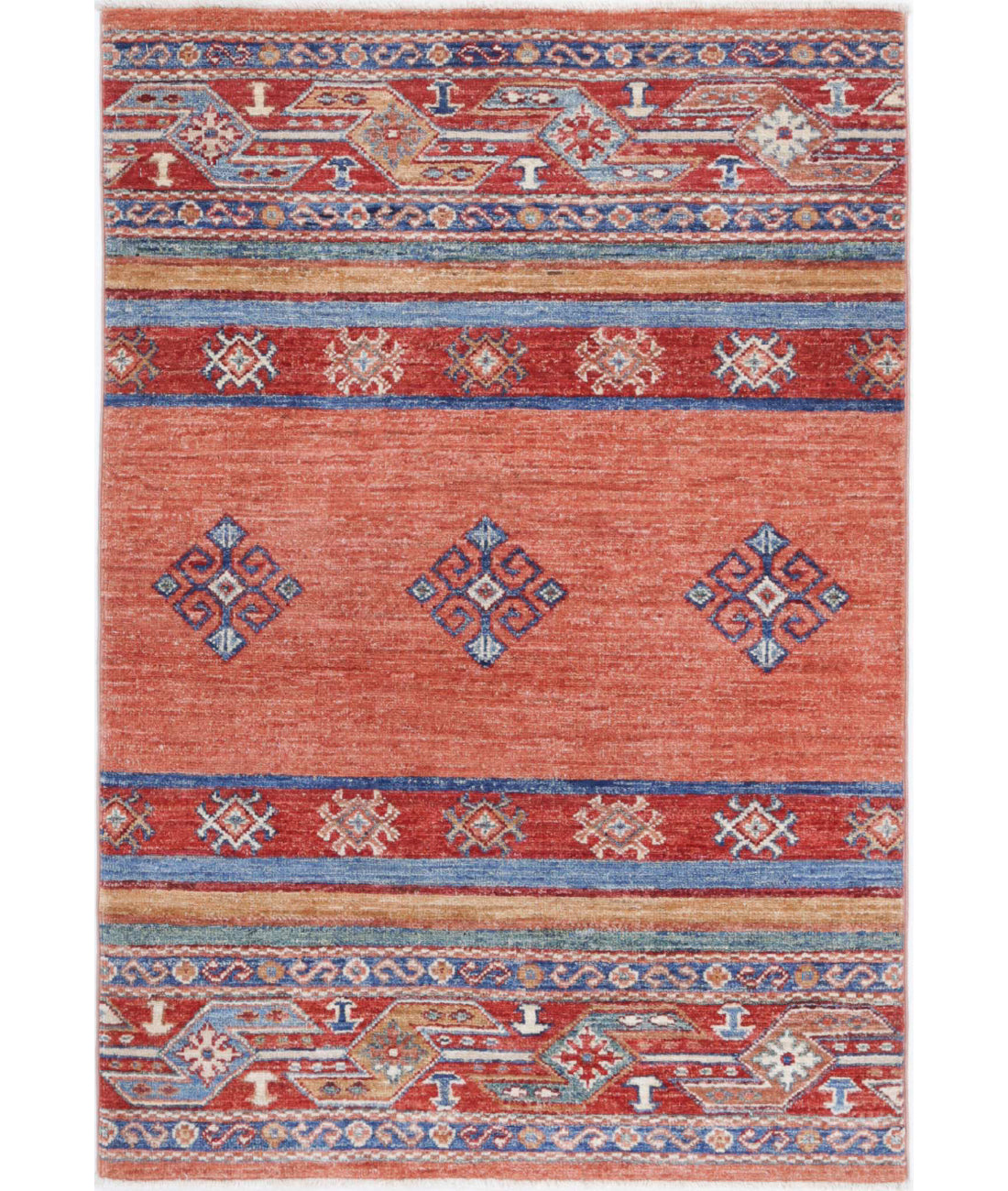 Hand Knotted Khurjeen Wool Rug - 2'7'' x 3'11''