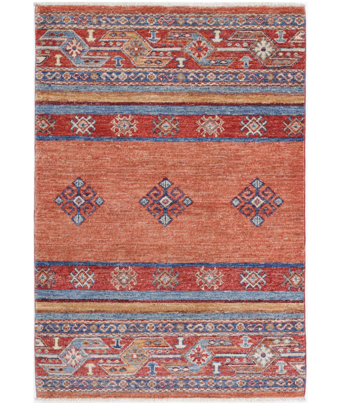 Hand Knotted Khurjeen Wool Rug - 2&#39;7&#39;&#39; x 3&#39;11&#39;&#39; 2&#39;7&#39;&#39; x 3&#39;11&#39;&#39; (78 X 118) / Multi / Multi