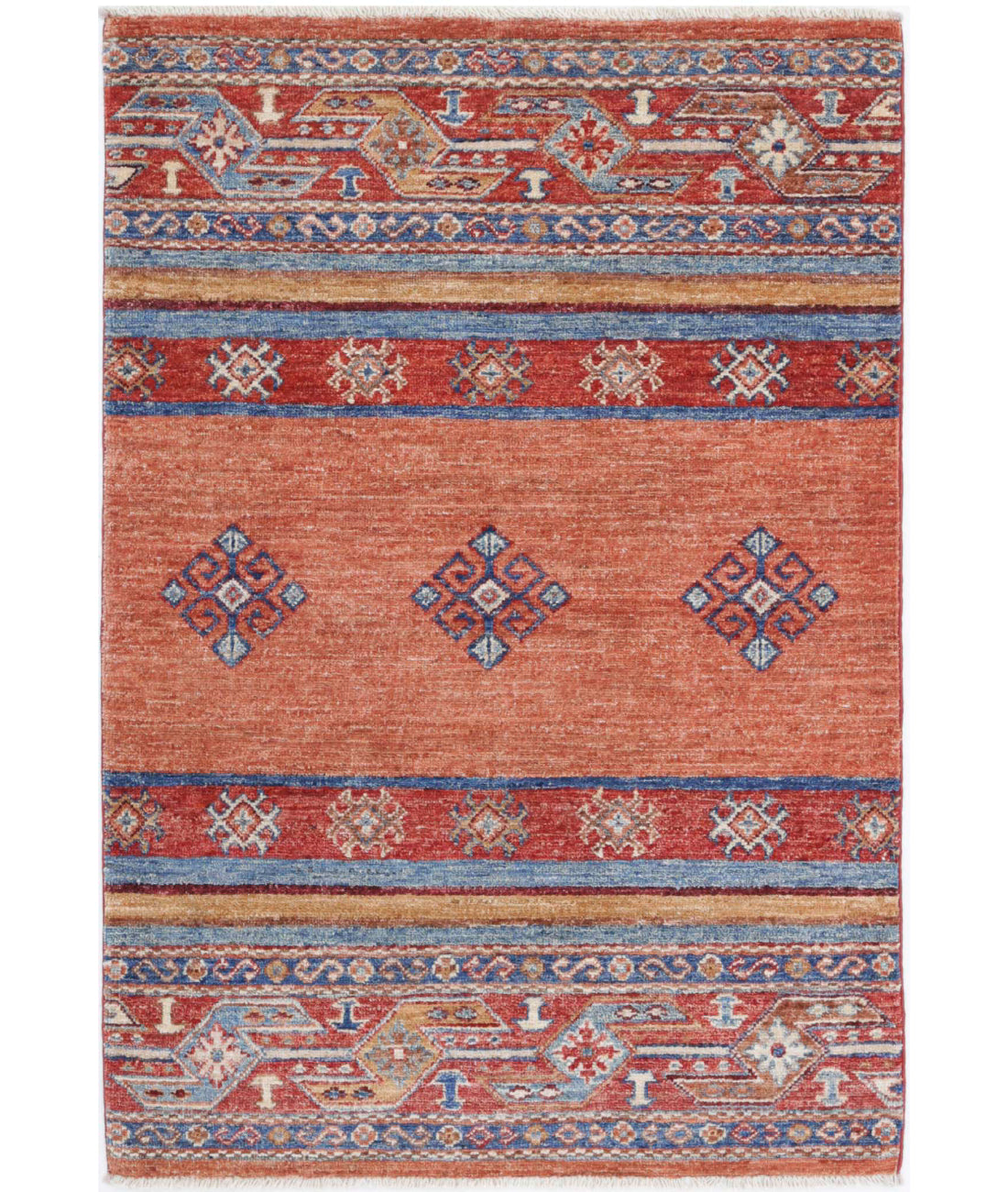 Hand Knotted Khurjeen Wool Rug - 2'7'' x 3'11''