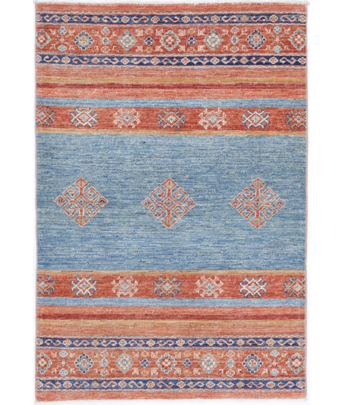 Hand Knotted Khurjeen Wool Rug - 2&#39;7&#39;&#39; x 3&#39;11&#39;&#39; 2&#39;7&#39;&#39; x 3&#39;11&#39;&#39; (78 X 118) / Multi / Multi