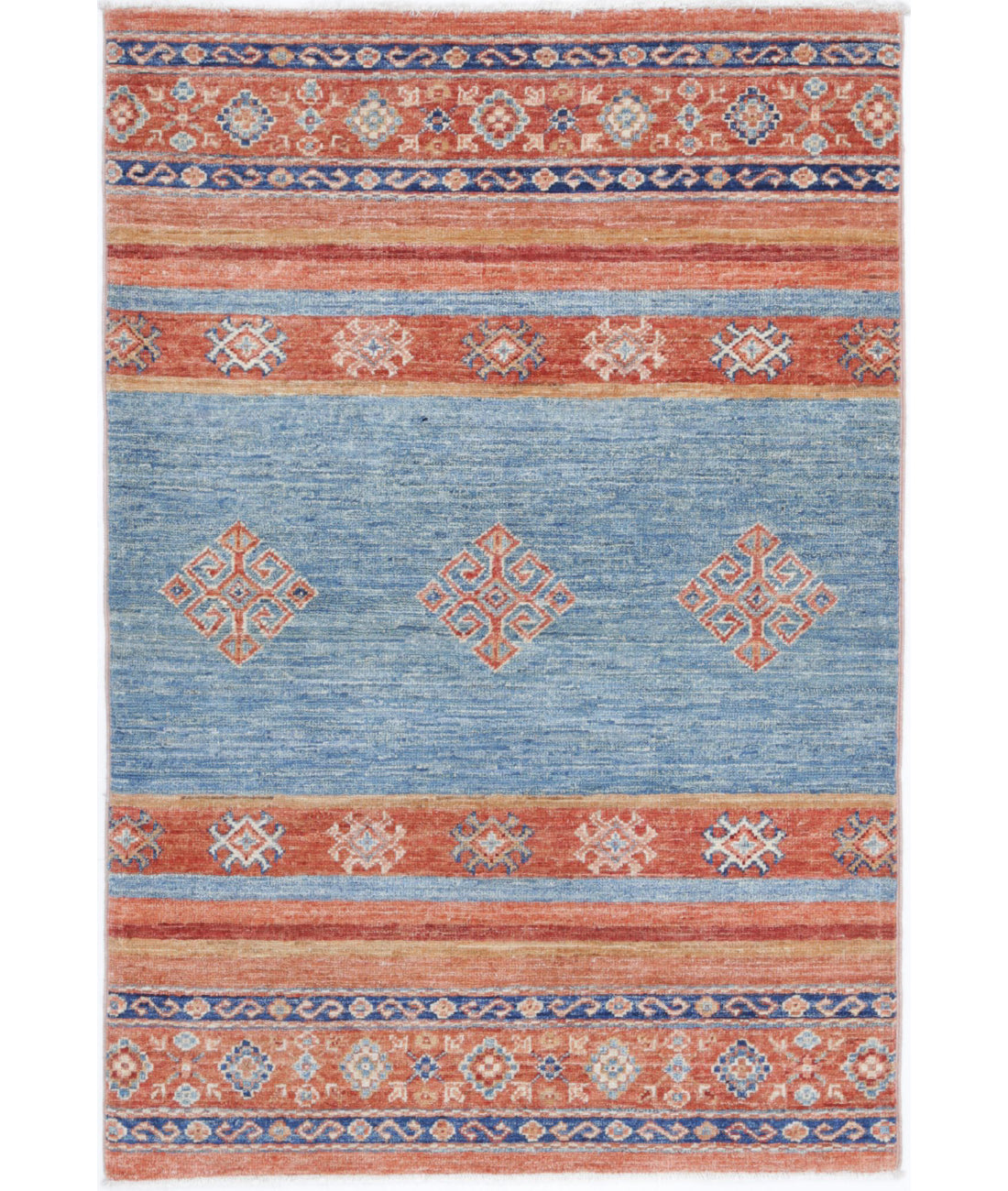 Hand Knotted Khurjeen Wool Rug - 2'7'' x 3'11''