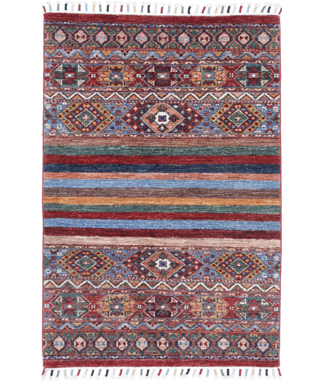 Hand Knotted Khurjeen Wool Rug - 2&#39;8&#39;&#39; x 4&#39;0&#39;&#39;