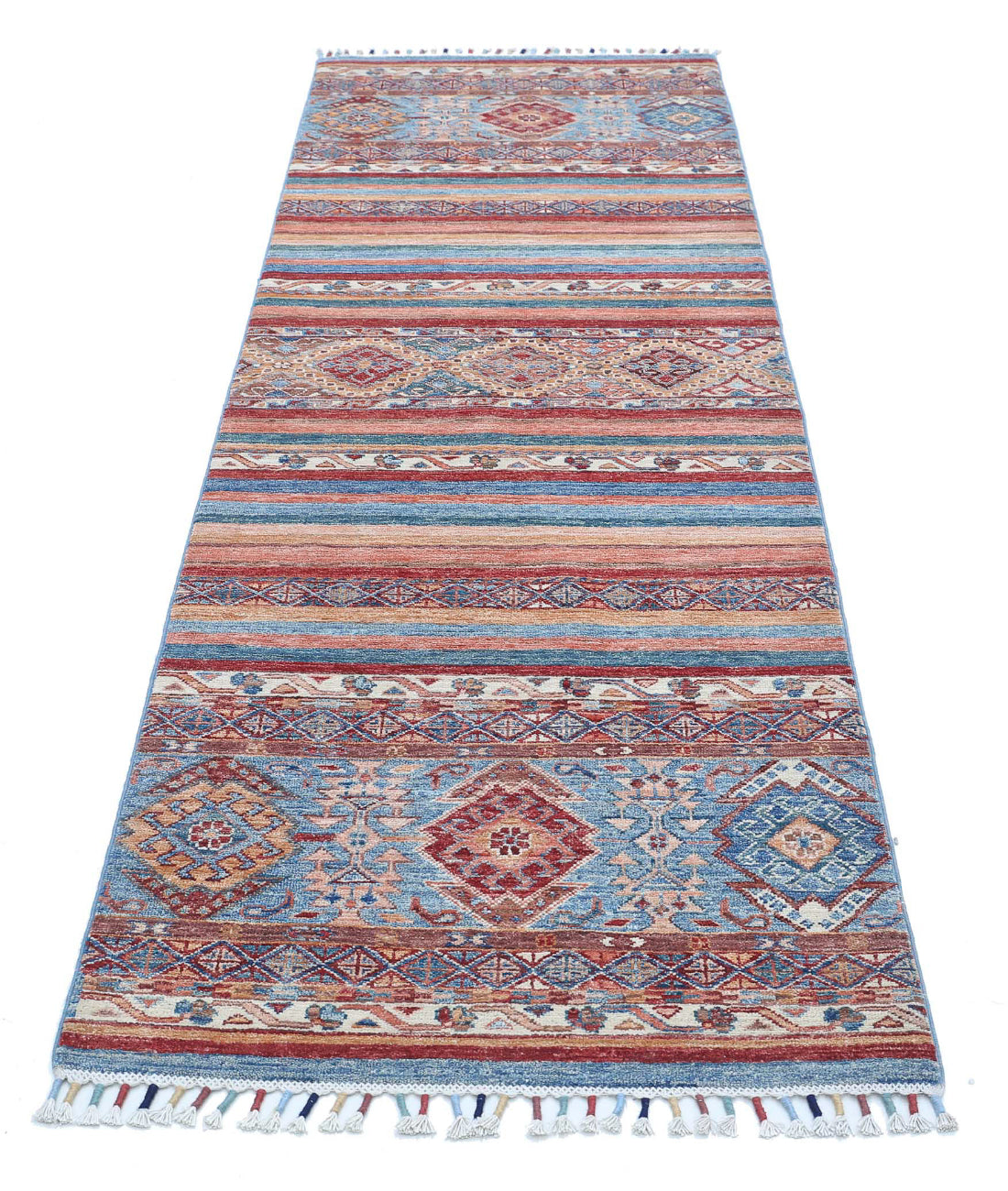 Hand Knotted Khurjeen Wool Rug - 2'6'' x 8'2'' 2'6'' x 8'2'' (75 X 245) / Multi / Multi