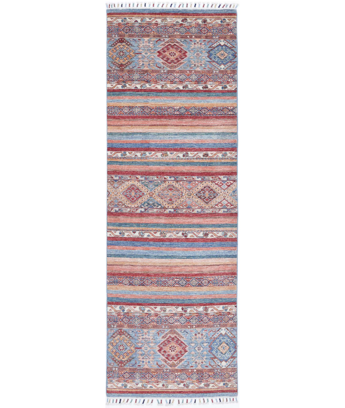 Hand Knotted Khurjeen Wool Rug - 2&#39;6&#39;&#39; x 8&#39;2&#39;&#39; 2&#39;6&#39;&#39; x 8&#39;2&#39;&#39; (75 X 245) / Multi / Multi