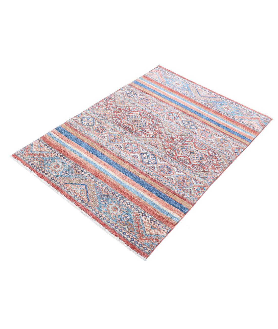 Hand Knotted Khurjeen Wool Rug - 2'11'' x 4'4'' 2'11'' x 4'4'' (88 X 130) / Multi / Multi