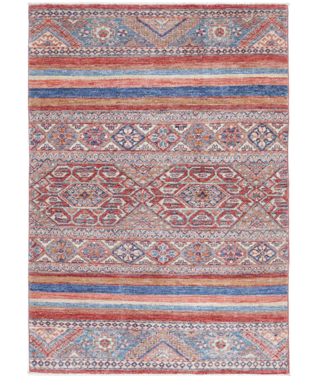 Hand Knotted Khurjeen Wool Rug - 2&#39;11&#39;&#39; x 4&#39;4&#39;&#39; 2&#39;11&#39;&#39; x 4&#39;4&#39;&#39; (88 X 130) / Multi / Multi