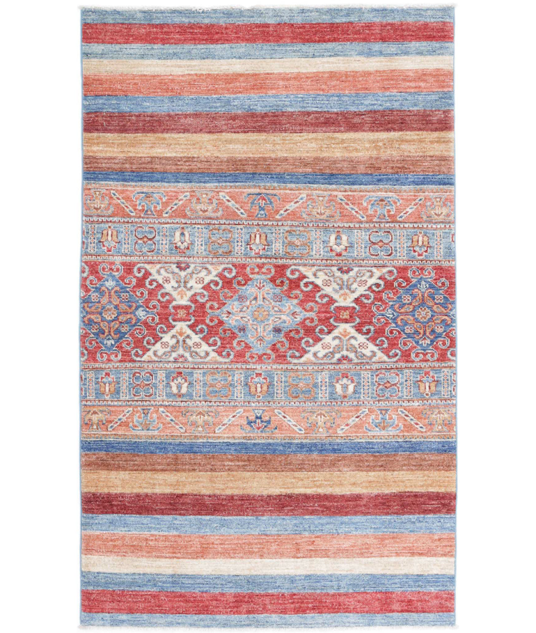 Hand Knotted Khurjeen Wool Rug - 2'11'' x 5'0''