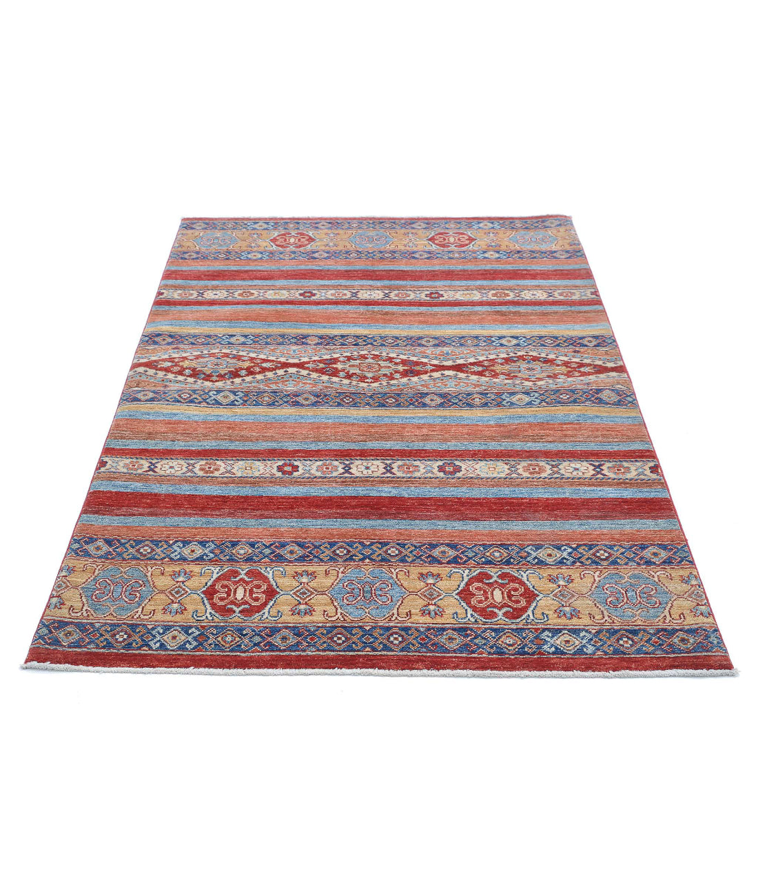 Hand Knotted Khurjeen Wool Rug - 4'1'' x 6'0'' 4'1'' x 6'0'' (123 X 180) / Multi / Multi