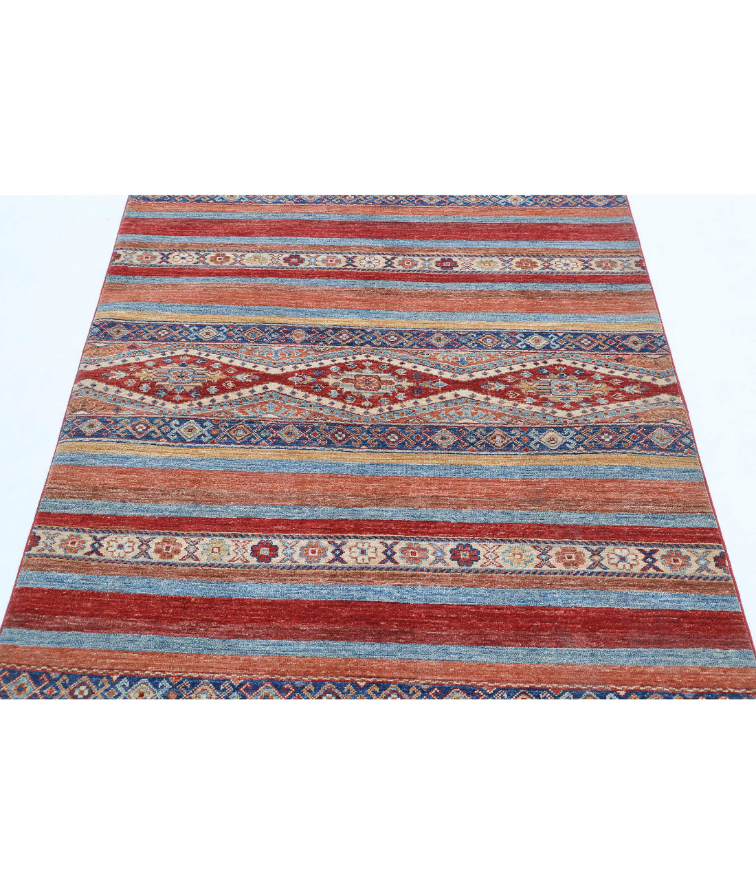 Hand Knotted Khurjeen Wool Rug - 4'1'' x 6'0'' 4'1'' x 6'0'' (123 X 180) / Multi / Multi