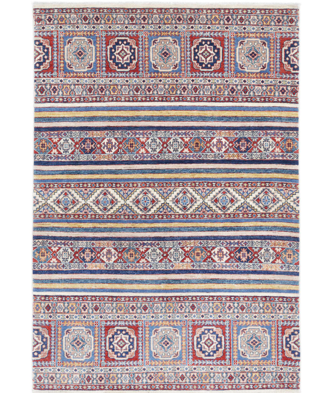 Hand Knotted Khurjeen Wool Rug - 4'0'' x 5'11'' 4'0'' x 5'11'' (120 X 178) / Multi / Multi