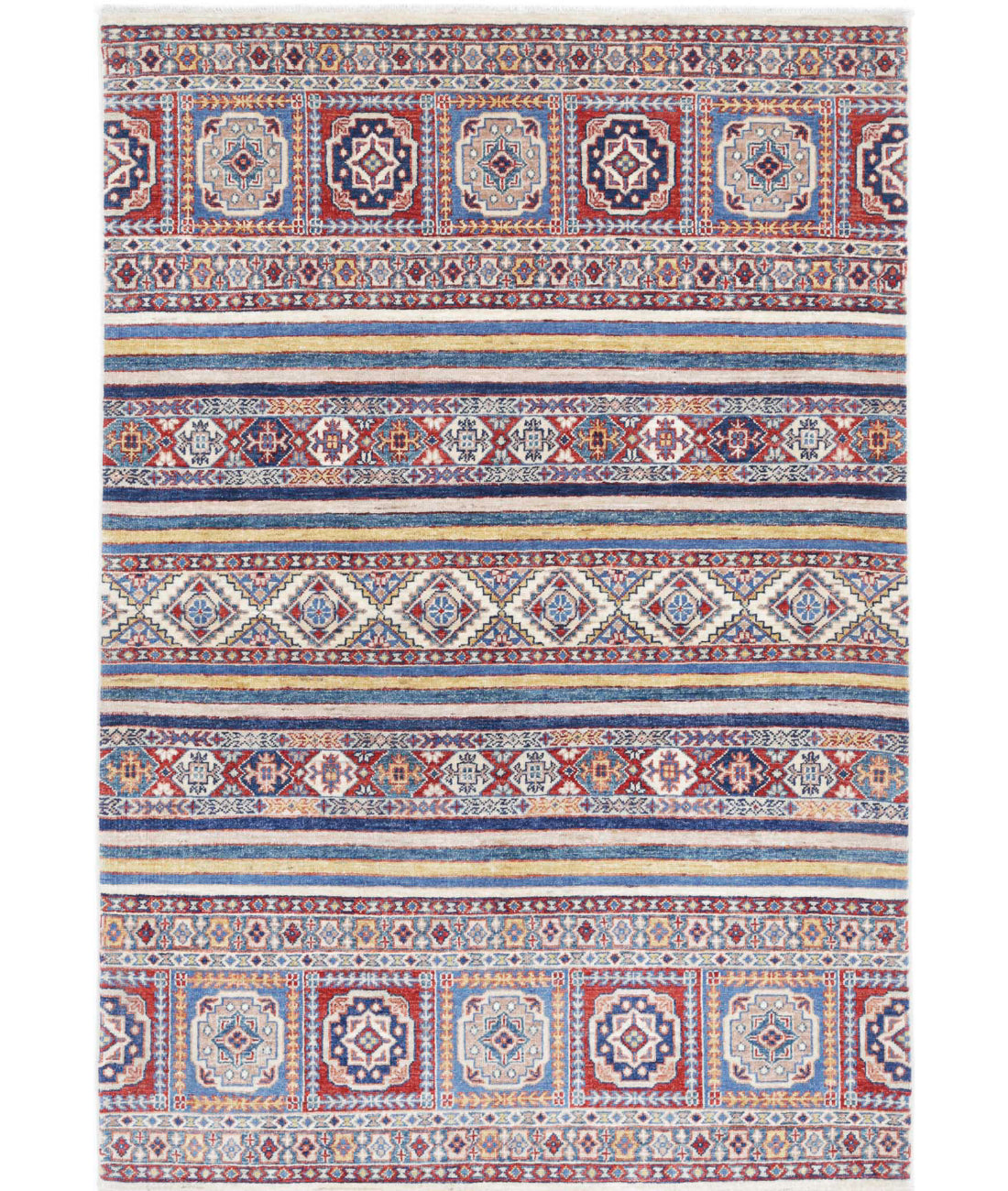 Hand Knotted Khurjeen Wool Rug - 4'0'' x 5'11''