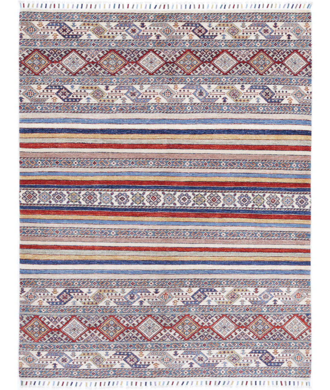 Hand Knotted Khurjeen Wool Rug - 4&#39;10&#39;&#39; x 6&#39;3&#39;&#39; 4&#39;10&#39;&#39; x 6&#39;3&#39;&#39; (145 X 188) / Multi / Multi
