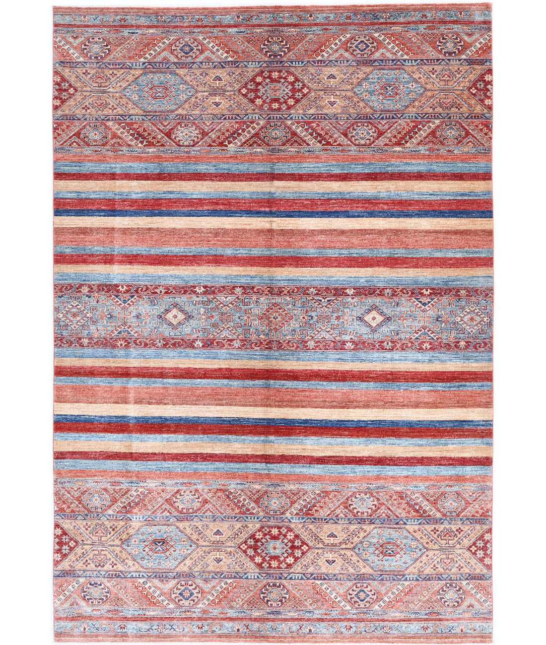 Hand Knotted Khurjeen Wool Rug - 6'7'' x 9'8''