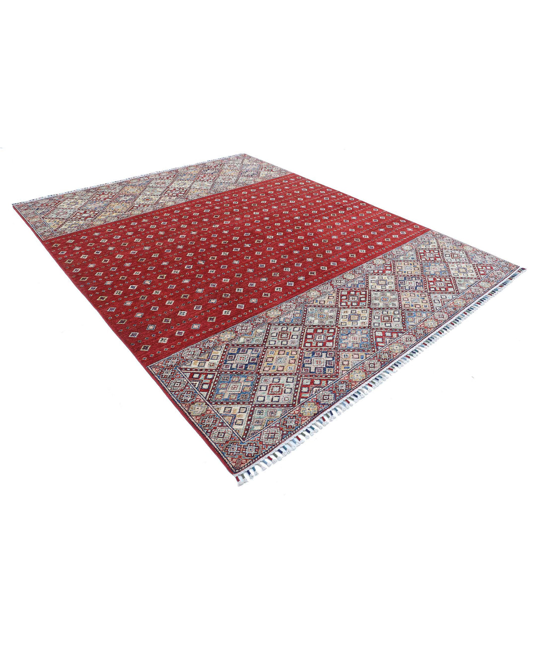 Hand Knotted Khurjeen Wool Rug - 7'9'' x 9'8'' 7'9'' x 9'8'' (233 X 290) / Multi / Multi