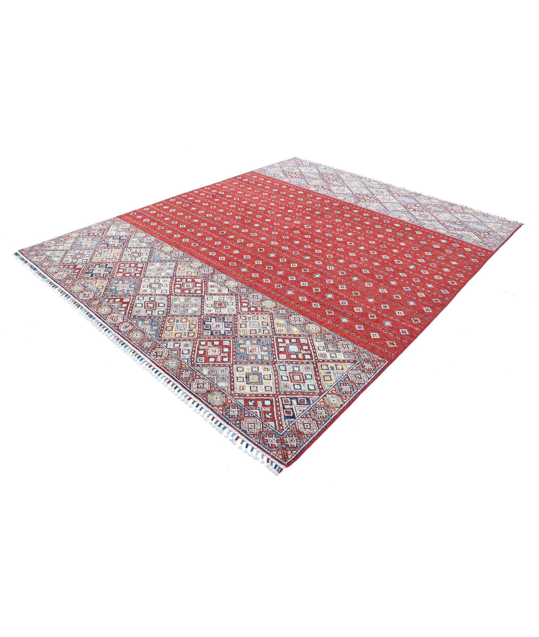 Hand Knotted Khurjeen Wool Rug - 7'9'' x 9'8'' 7'9'' x 9'8'' (233 X 290) / Multi / Multi