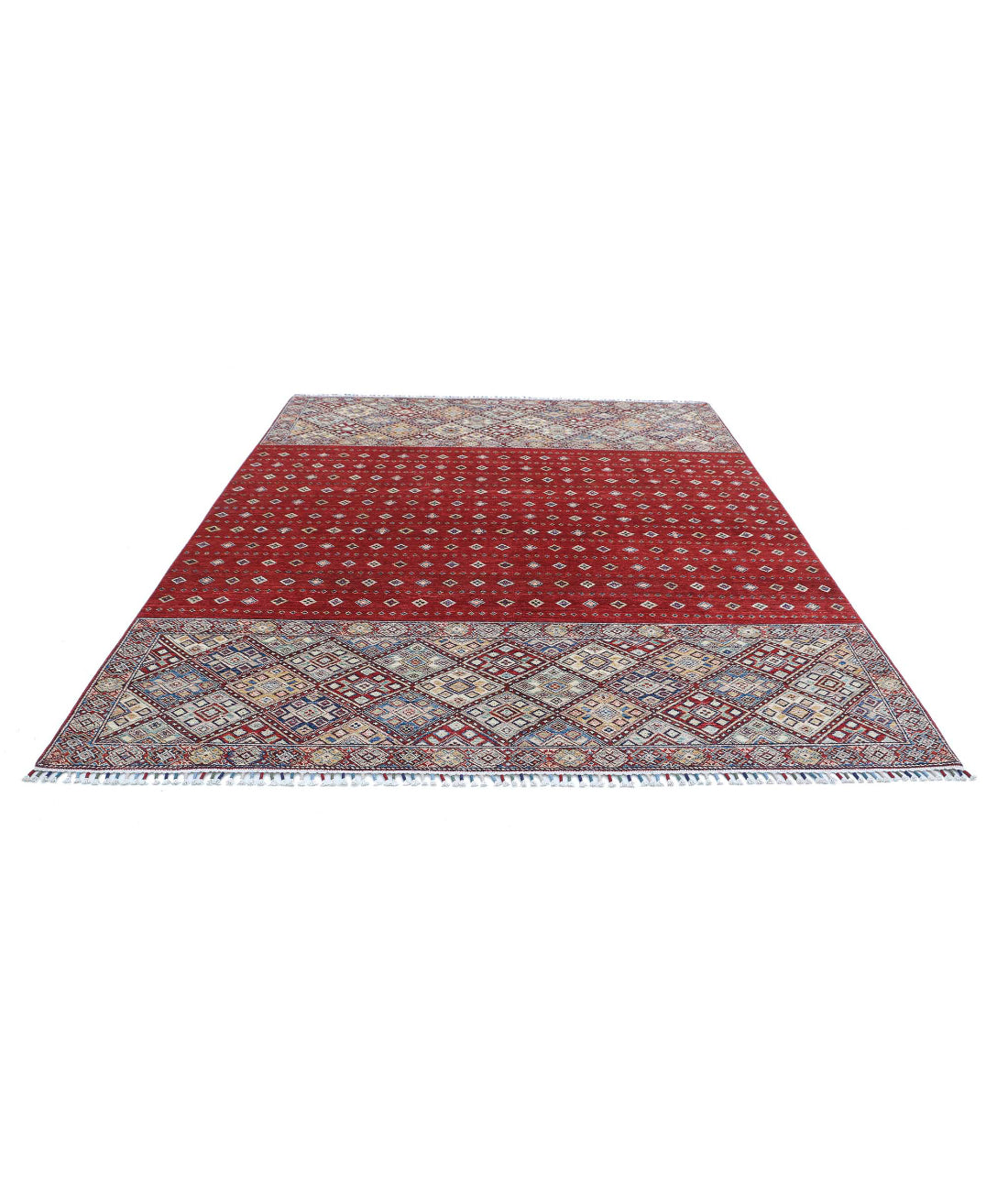Hand Knotted Khurjeen Wool Rug - 7'9'' x 9'8'' 7'9'' x 9'8'' (233 X 290) / Multi / Multi