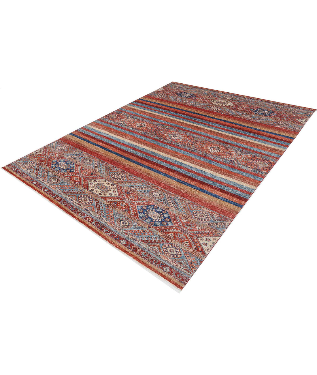 Hand Knotted Khurjeen Wool Rug - 6'9'' x 9'11'' 6'9'' x 9'11'' (203 X 298) / Multi / Multi