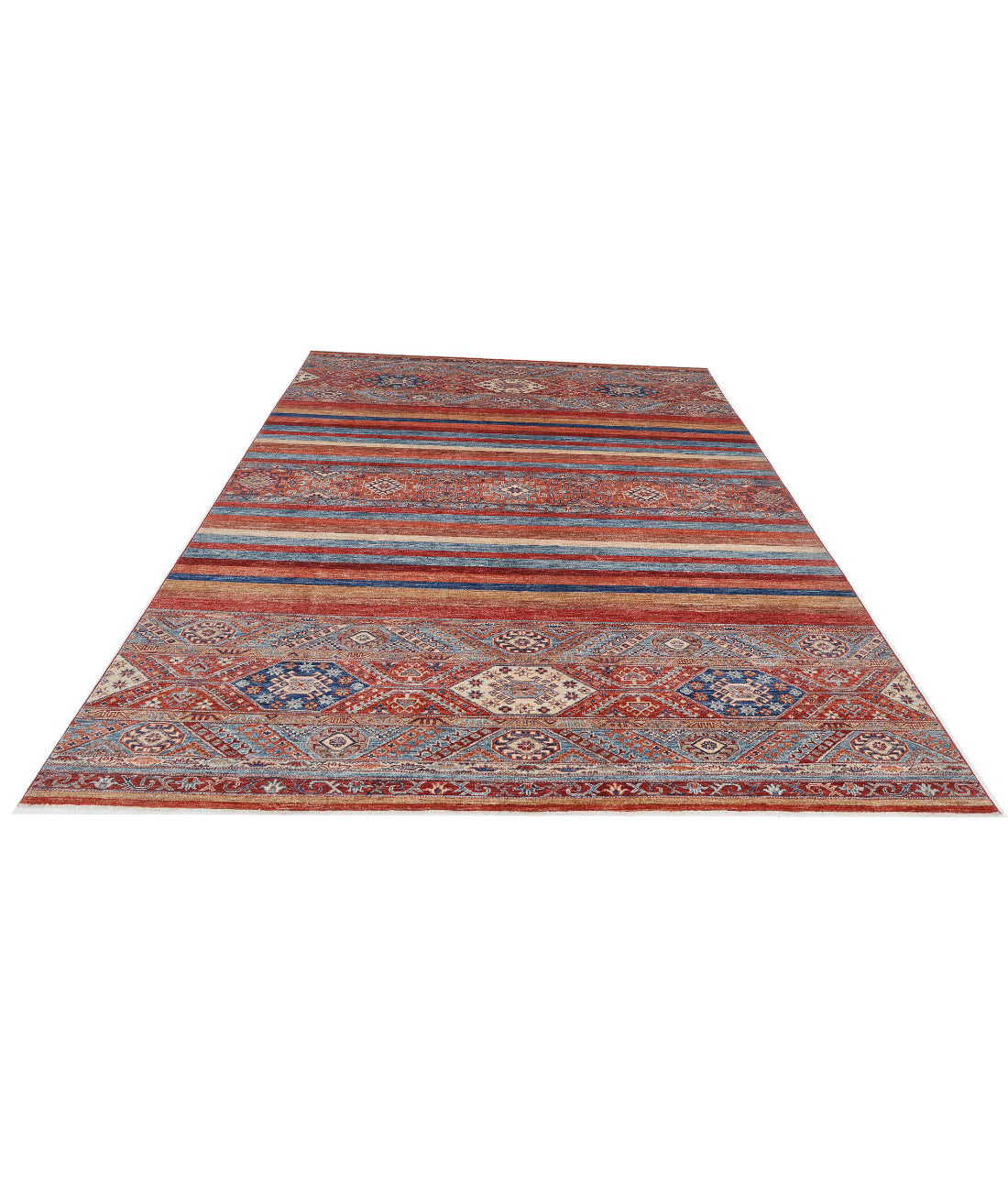 Hand Knotted Khurjeen Wool Rug - 6'9'' x 9'11''