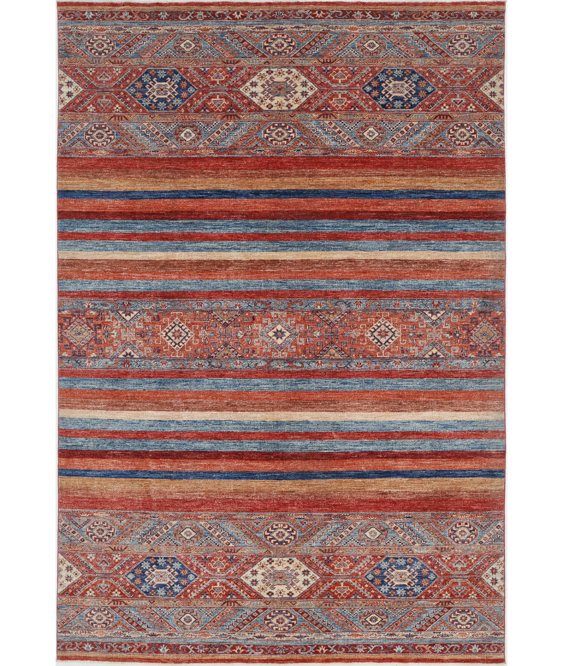 Hand Knotted Khurjeen Wool Rug - 6'9'' x 9'11''