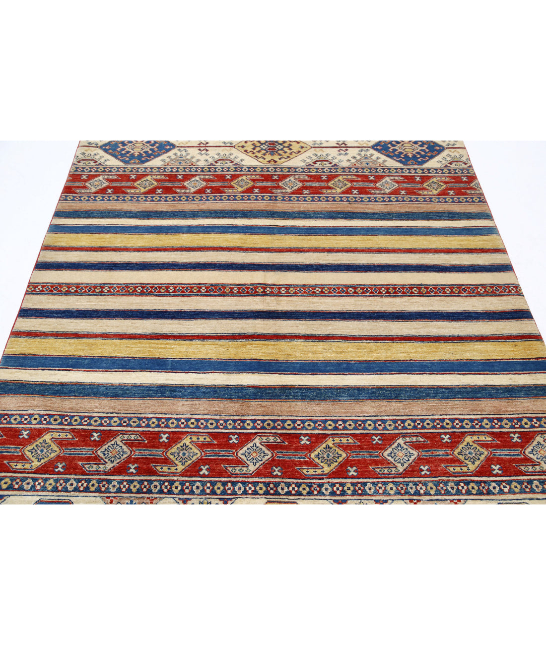 Hand Knotted Khurjeen Wool Rug - 5'6'' x 7'7'' 5'6'' x 7'7'' (165 X 228) / Multi / Multi