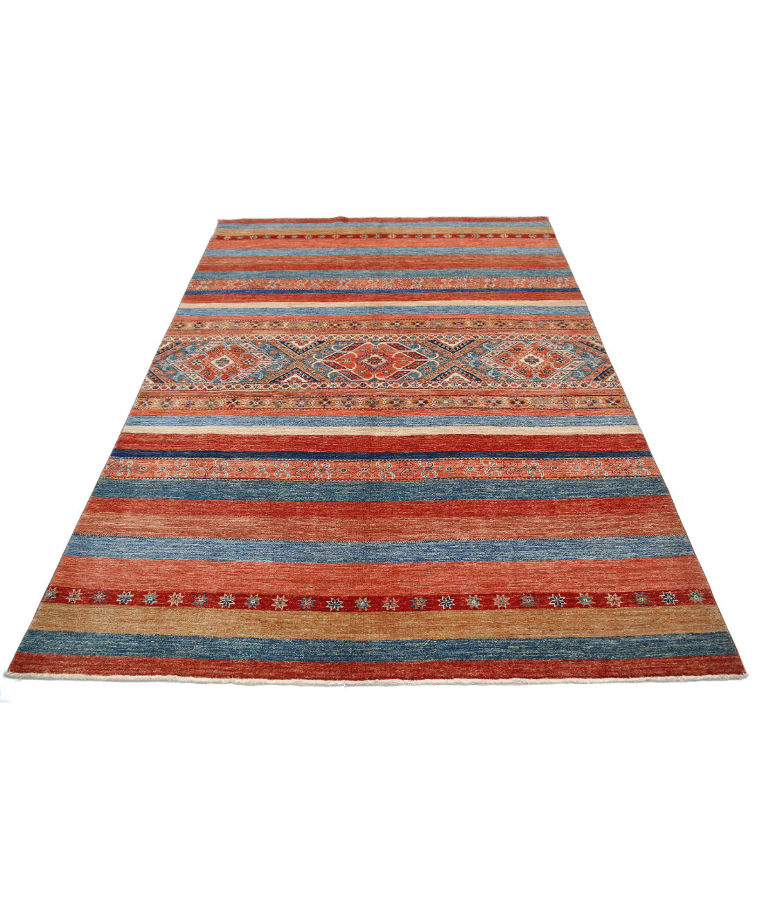 Hand Knotted Khurjeen Wool Rug - 5'6'' x 7'8'' 5'6'' x 7'8'' (165 X 230) / Multi / Multi