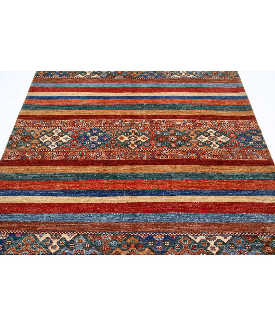 Alfombra de lana Khurjeen anudada a mano - 5'9'' x 7'9''