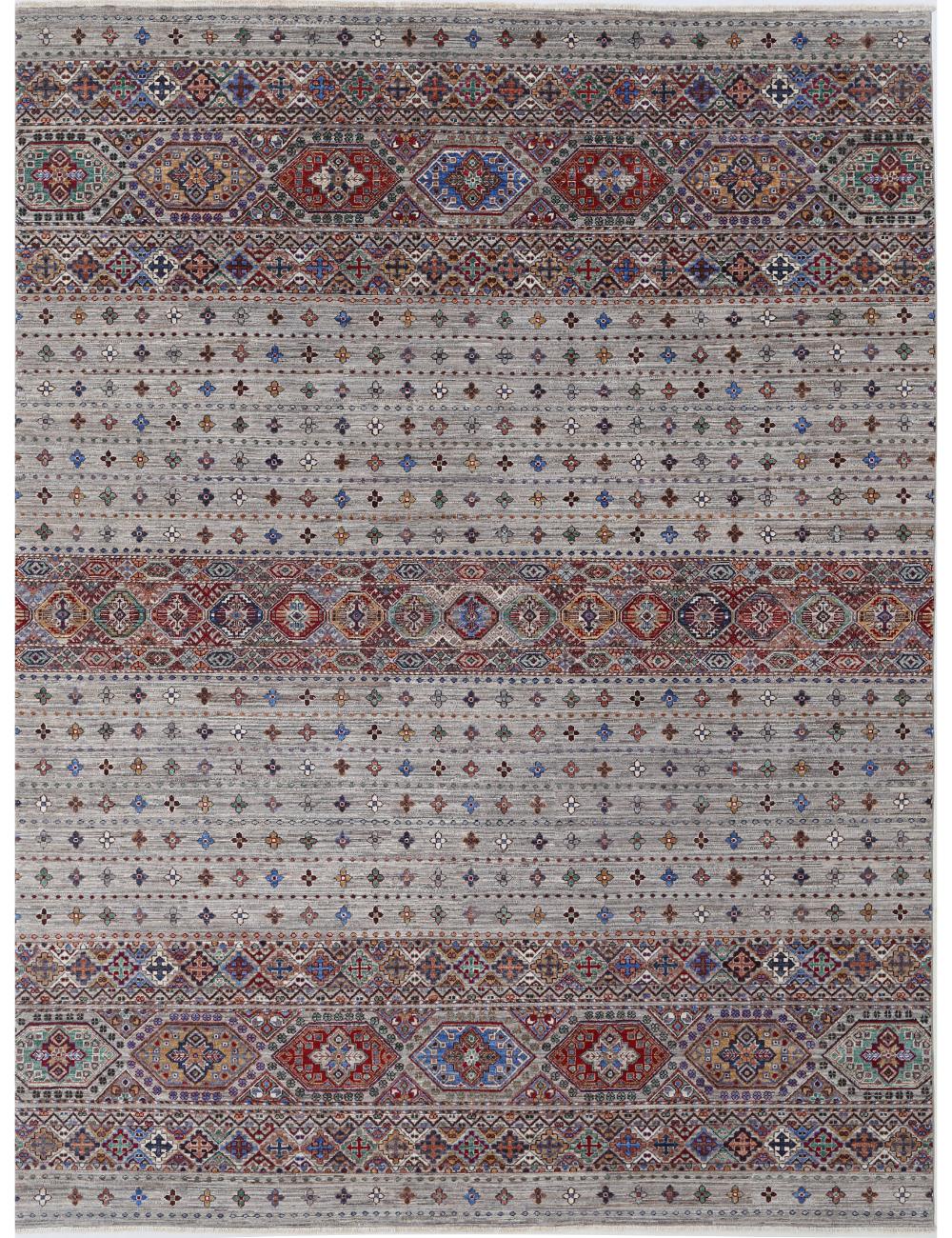 Hand Knotted Khurjeen Sultani Wool Rug - 8&#39;10&#39;&#39; x 11&#39;9&#39;&#39; Arteverk Arteverk Rugs