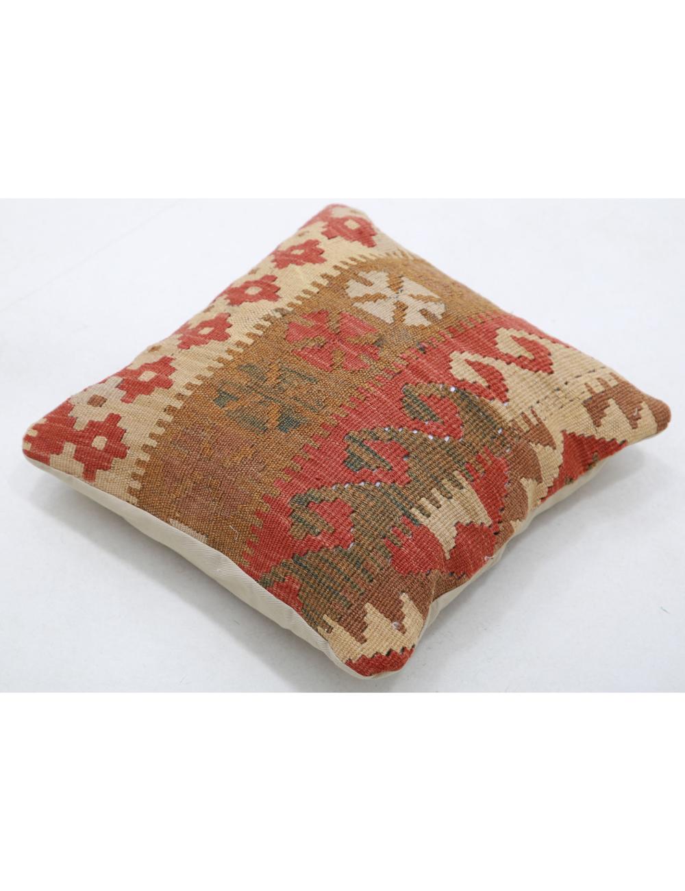 Hand Woven Tribal Multi Color Geometric Wool Pillow - 1'5'' x 1'5'' Arteverk Arteverk Rugs