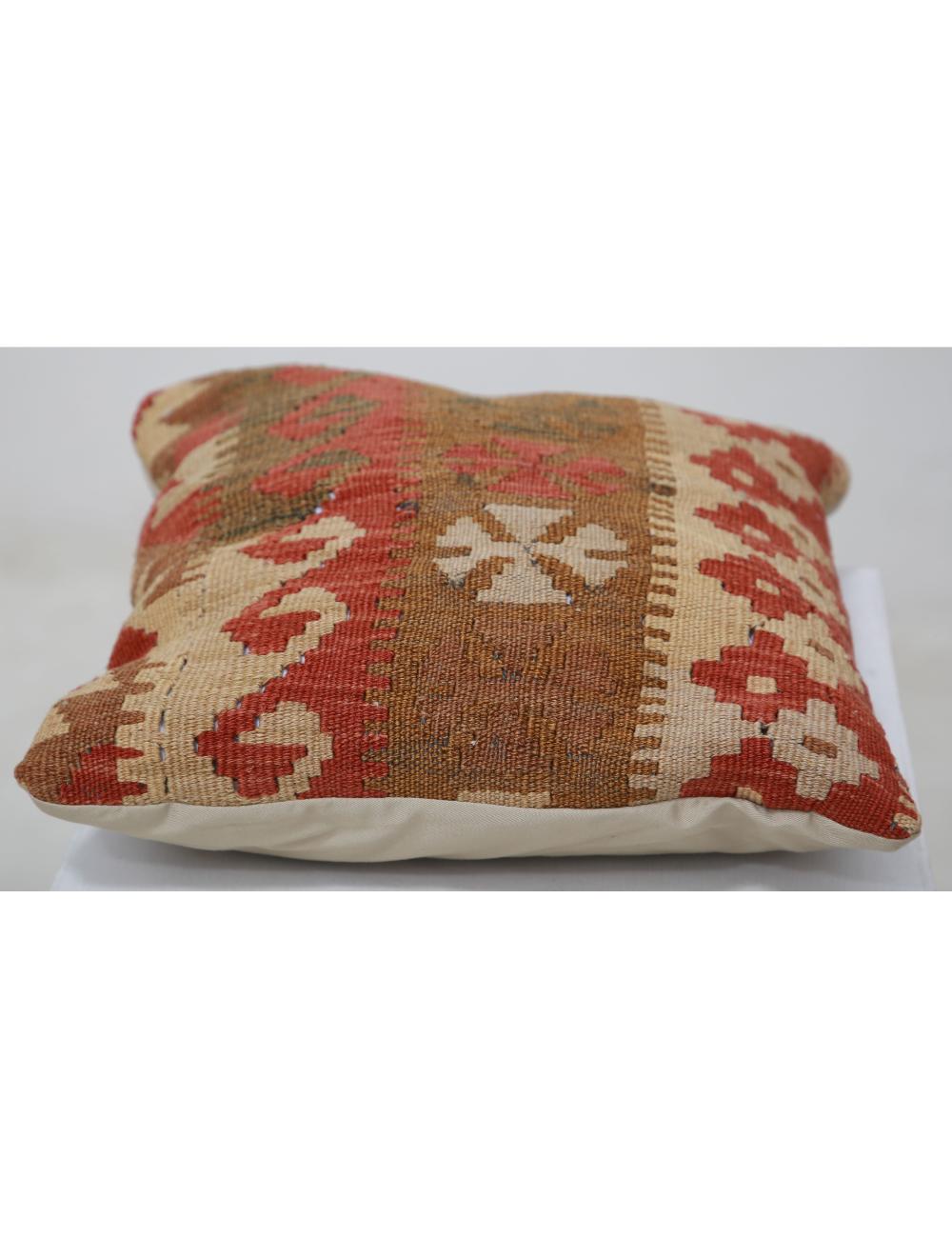 Hand Woven Tribal Multi Color Geometric Wool Pillow - 1'5'' x 1'5'' Arteverk Arteverk Rugs