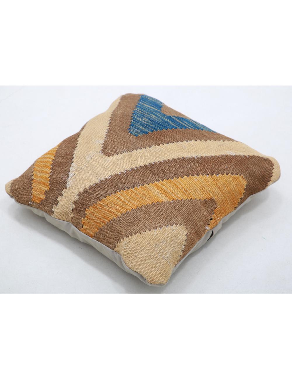 Hand Woven Tribal Multi Color Geometric Wool Pillow - 1'5'' x 1'5'' Arteverk Arteverk Rugs